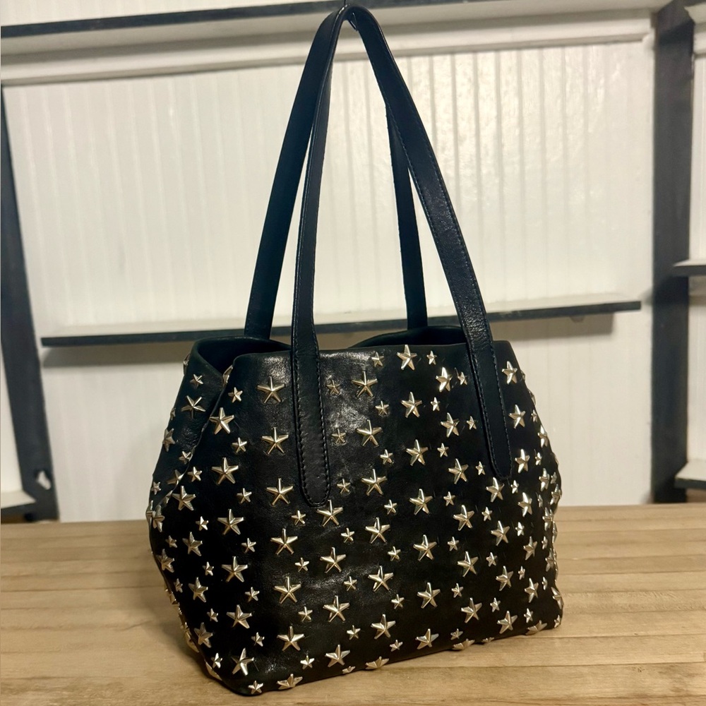 Jimmy Choo Black Star-Studded Leather Tote - Picture 3 of 8